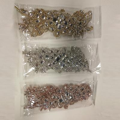 9 Stück Hochzeits-Strass-Applikationen, handgenähte Kristall-Diamant-Applikationen für Brautkleid-Kleidung