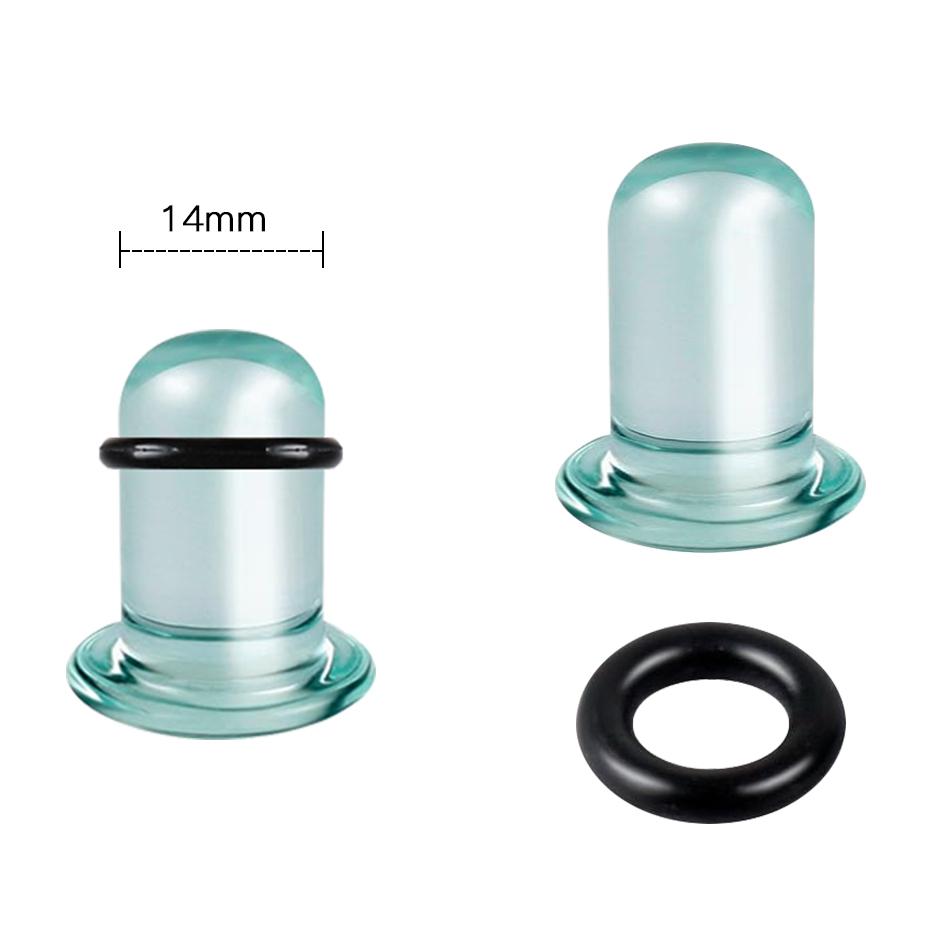 2Pcs/lot Glass Ear Plug And Tunnel 1.6-16mm Ear Dilators Taper Stercher Gauges Single Flare Flesh Expander Body Piercing Jewelry