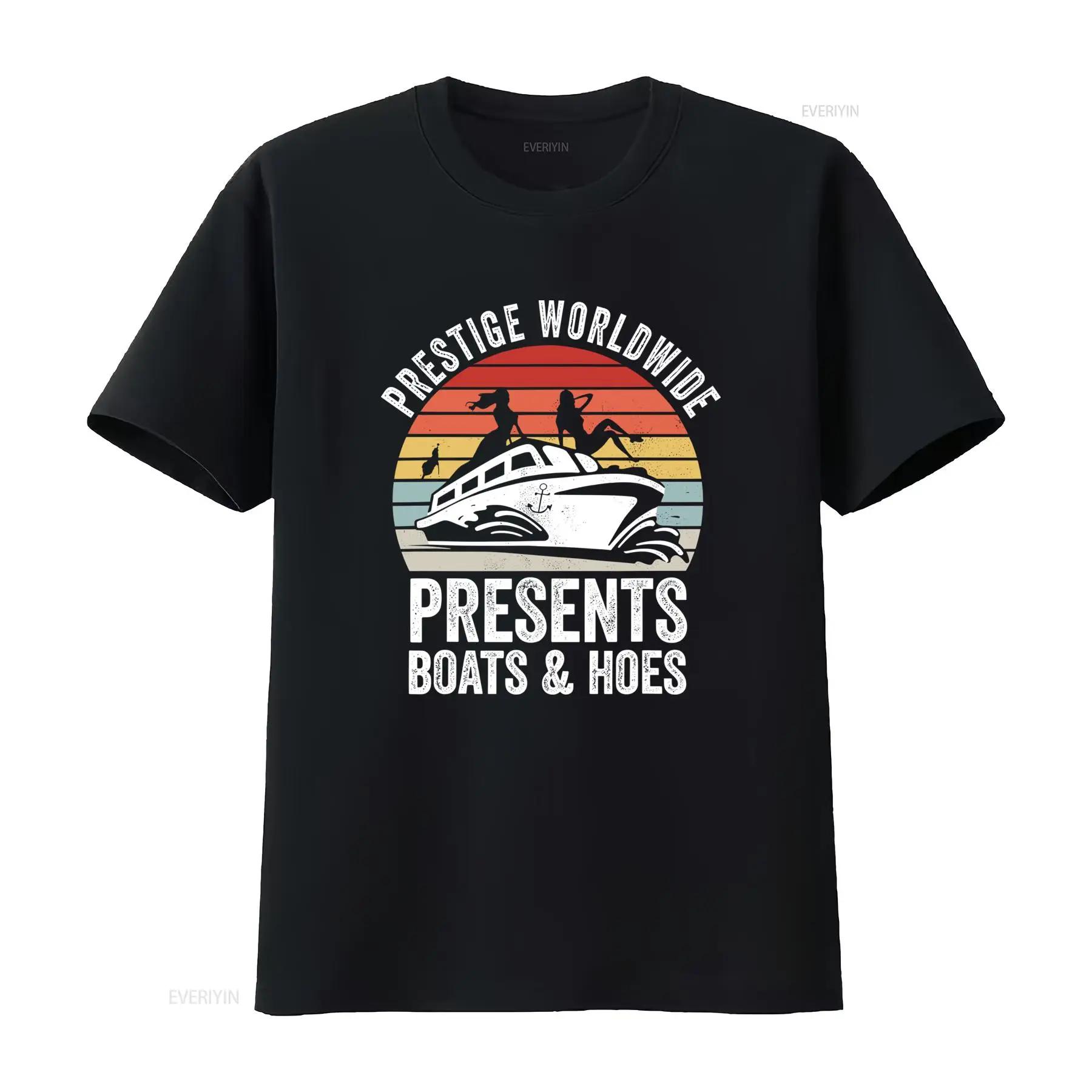 

Prestige Worldwide Presents Boats And Hoes Retro Sunset Design Funny Party Boat T Shirt vintage Washed Stylish Slightly - Men... S разноцветный