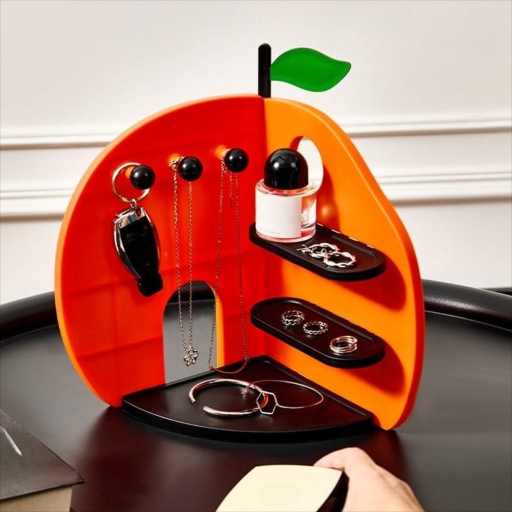 Space Saving Orange Jewelry Storage Rack Ornaments Stable Jewelry Display Tray Key Holder Detachable Multi-layer Display Stand