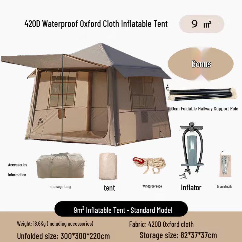 Inflatable Quick-Deploy Windproof Rainproof Tent for Portable Outdoor Camping