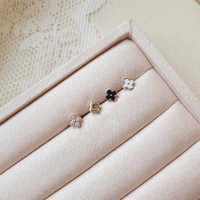 925 Silver Piercing Earrings Innercont Clover 4 Types