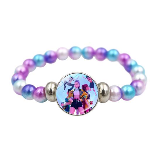 Yousheng Korean Pop Beaded Bracelet Anime Inspired Fashion Bracelet Colorful Beads Bracelet for Women Men Girls Boys Fans