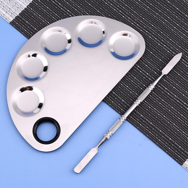 Set de Paletas Cuadradas de Acero Inoxidable para Artistas de Maquillaje para Mezclar Base y Herramientas de Belleza