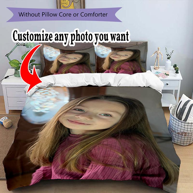 Customize Picture Customize your photo Bedding Set Breathable Duvet Cover with Pillowcases Home Decoration Birthday Gift