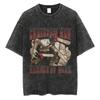 Anime Chainsaw Washed Short Sleeved Round Neck Yk Tshirt Ropa Hombre Men Clothing New in Top Tees Mens TShirt Camisetas