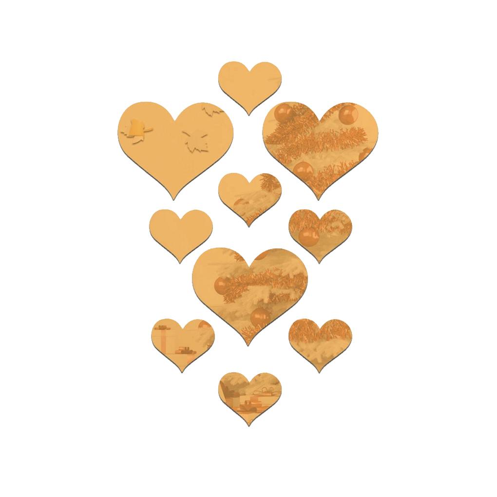 10 Pièces/Ensemble Autocollant Miroir Cœur d'Amour Acrylique 3D Papier Peint Miroir DIY Amovible Stickers Muraux Salon