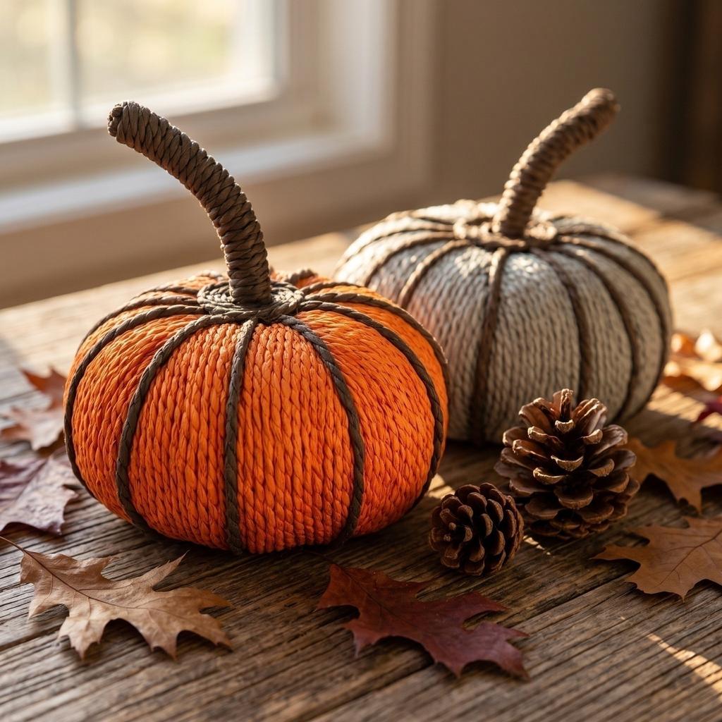 Zestaw Dekoracji Dyniowych na Halloween ze Sztuczną Liną do Sezonowej Dekoracji Domu