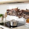 Durable and Stylish Glass Board with Coffee Bean and Cinnamon Pattern 80x52 Cm