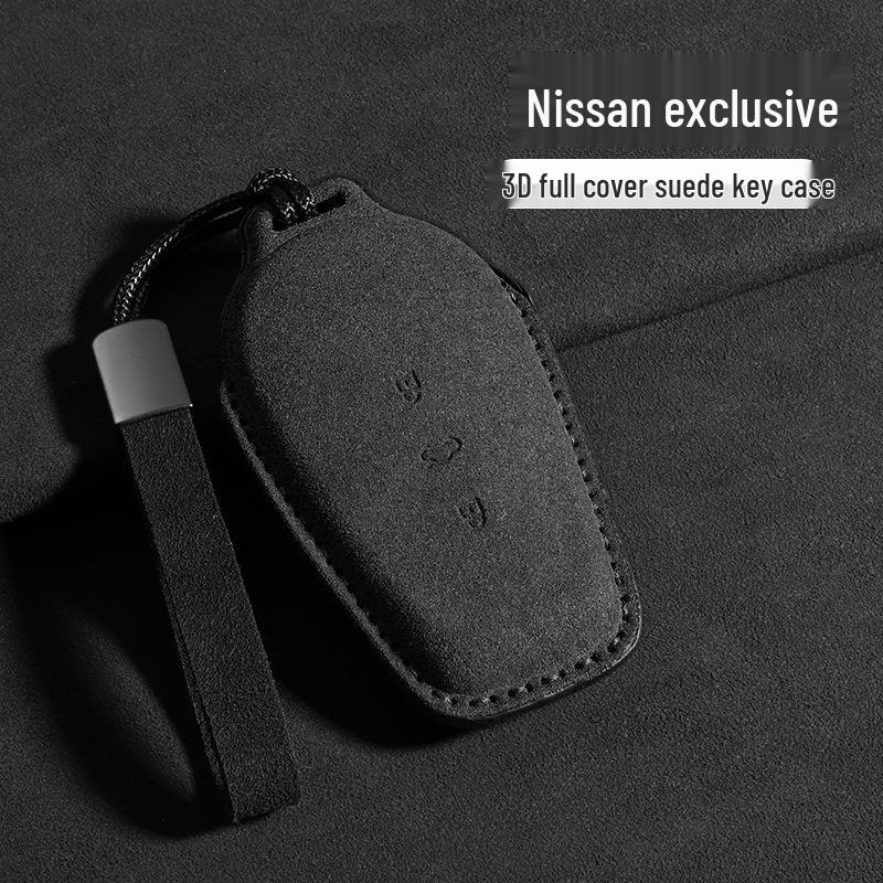 Nissan N7 Key Case: Suede Protective Shell with Buckle and Chain