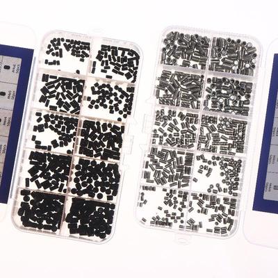 500pcs M2.5 M3 M4 DIN913 304 Stainless Steel Black Hex Hexagon Socket Allen Flat Point Grub Bolt Set Screw Kit Box
