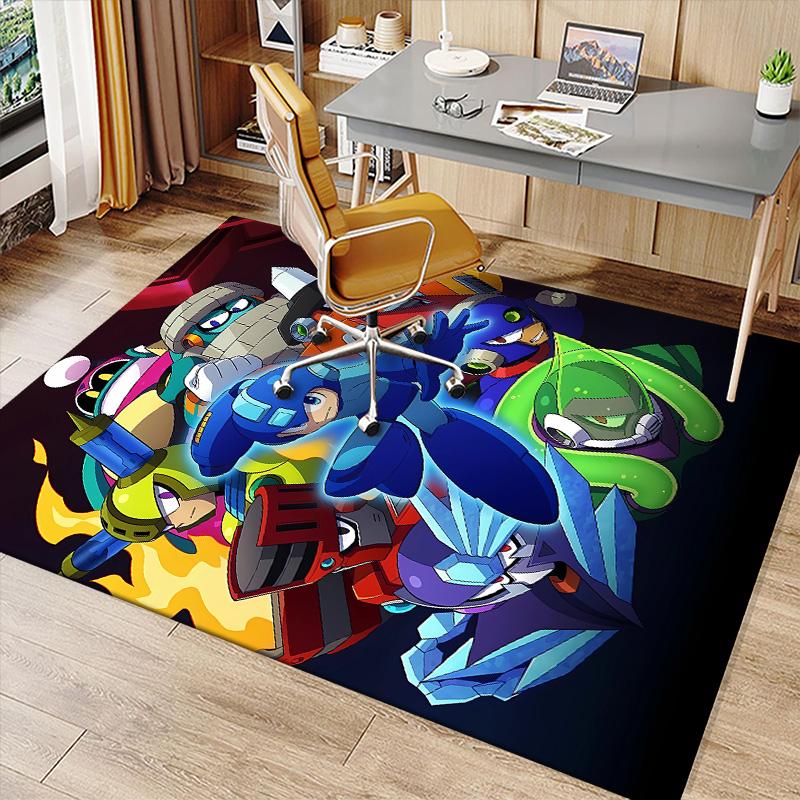 Cartoon Rockman Game Megaman2 Printed Absorbent Washable Carpet, Non-Slip Bathroom Mats, Kitchen Rugs, Yoga Mat,Living Room Entrance, Camping Picnic R