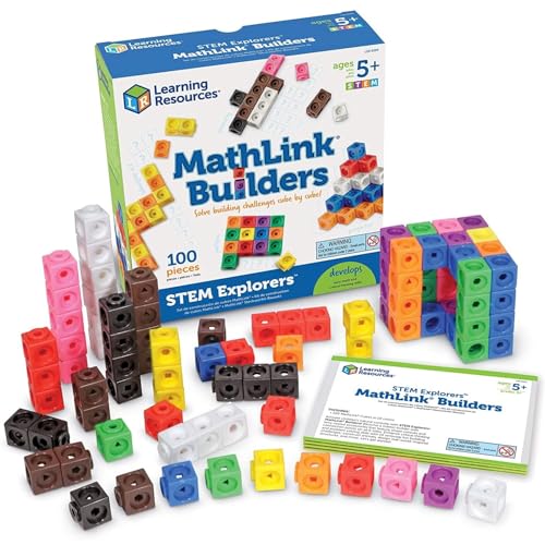 Learning Resources MathLink Series Math Puzzle Cube Blocks, 100 Pieces, LER9294, Authentic