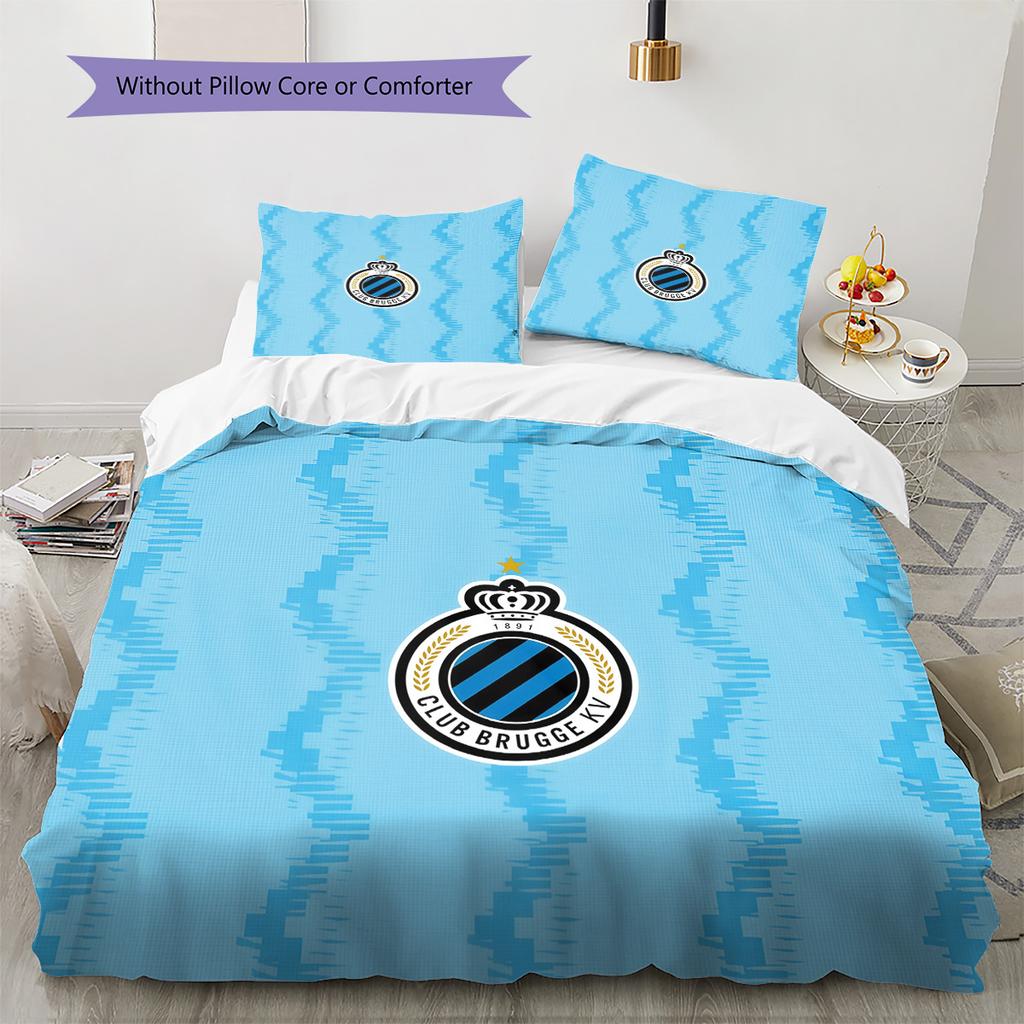 Club Brugge KV Pattern Bedding Quilt Set  Home Decoration  Gift (1 * Duvet Cover + 2 * Pillowcase  Without Core)