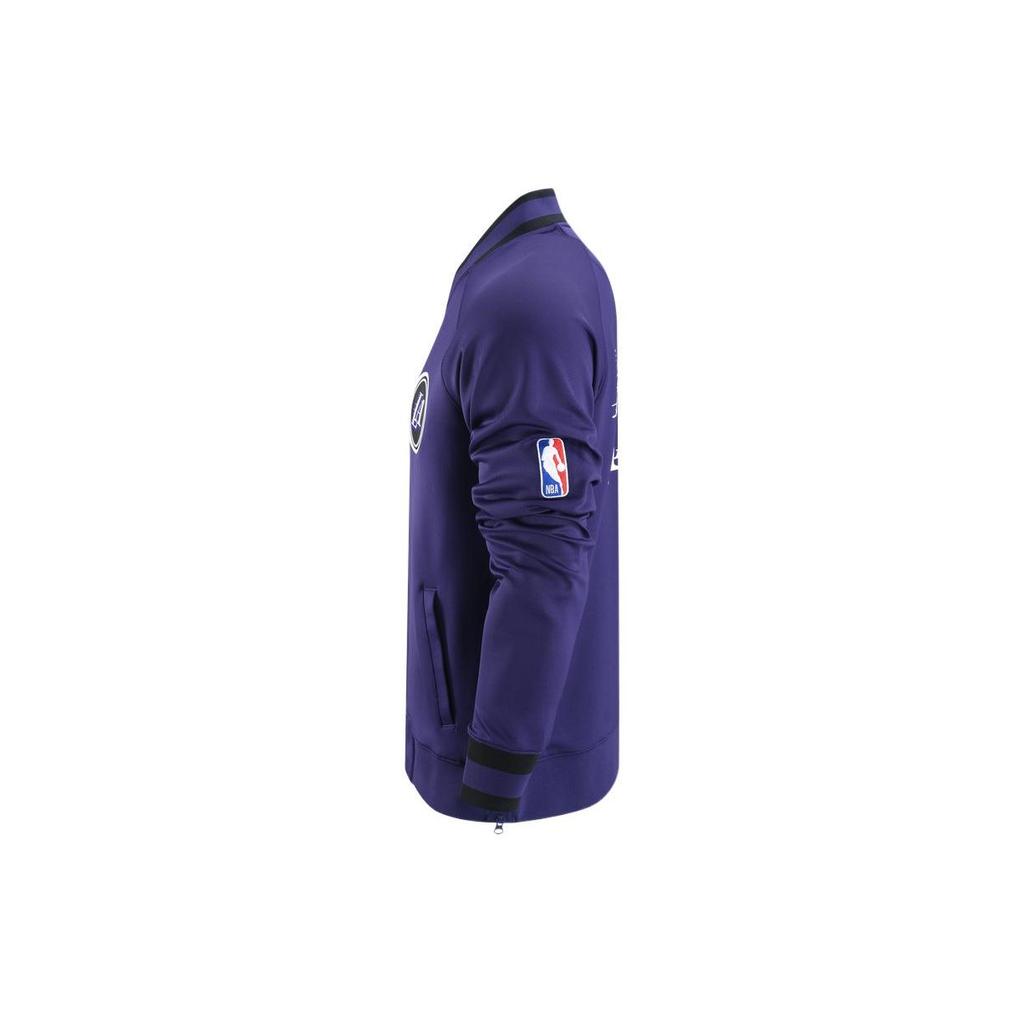 Nike Los Angeles Lakers Casual Sports Raglan Sleeve Zip Jacket Men Jackets Purple DR2201