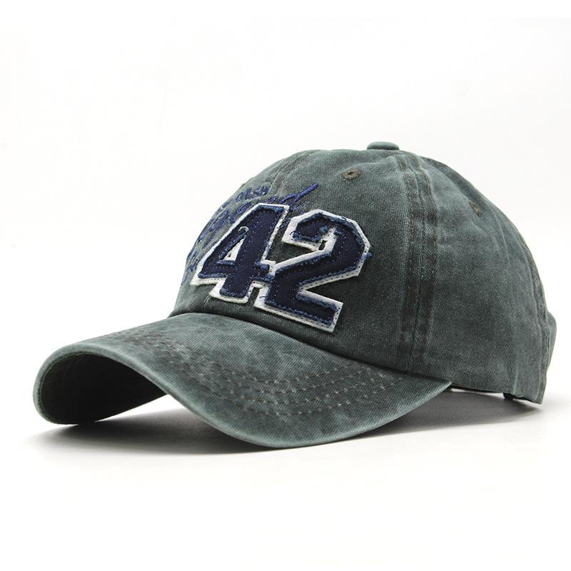 Spring And Summer Men'S And Women'S Outdoor Baseball Caps Number 42 Embroidered Washed Retro Sunshade Cap