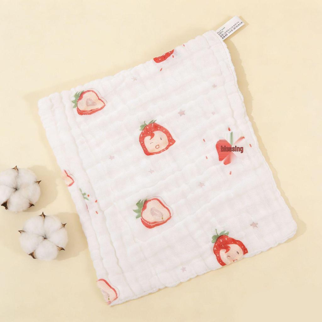 Class A Pure Cotton 6-Layer Gauze Washcloth Bib for Infants and Toddlers