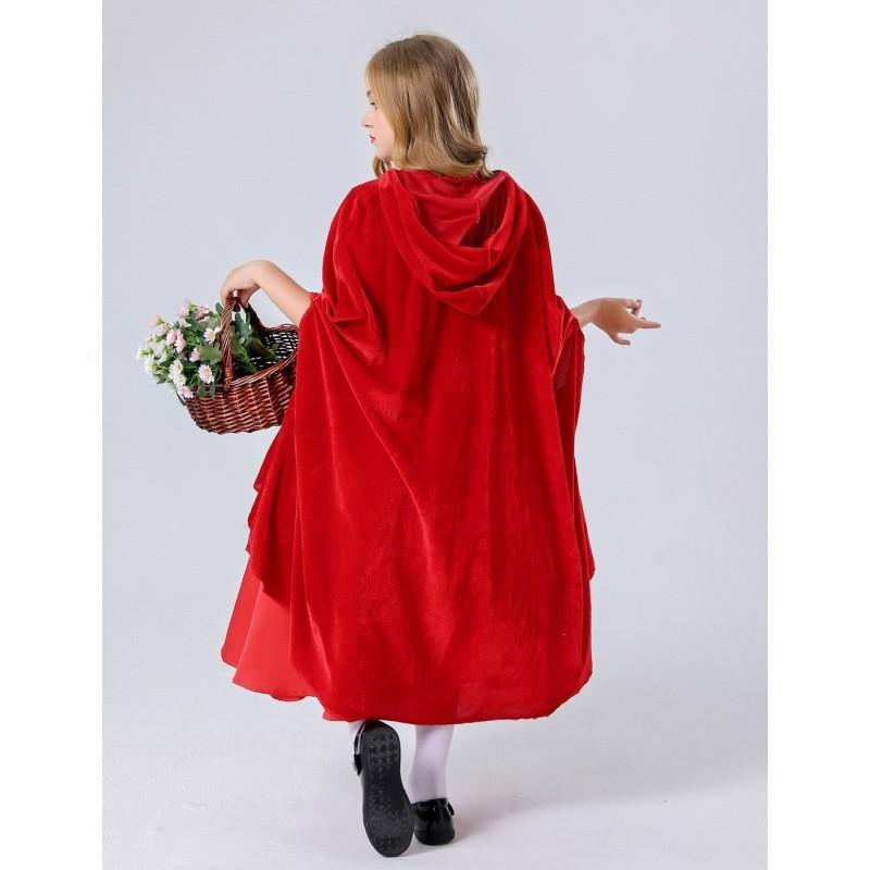 Girls Adorable Red Fairy Tale Costume Featuring High Quality Polyester Fabric Comfort For