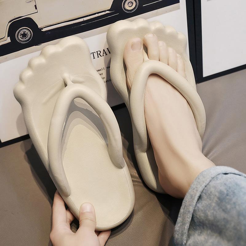 Fashion Summer Flip Flops Men Fashion Platform Flat Heel Slides Shoes Soft EVA Couple Outdoor Modern Slippers Beach Casual Flip Flops