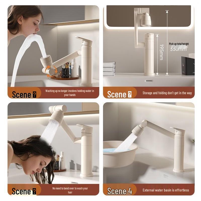 Cream White Bathroom Basin Faucet