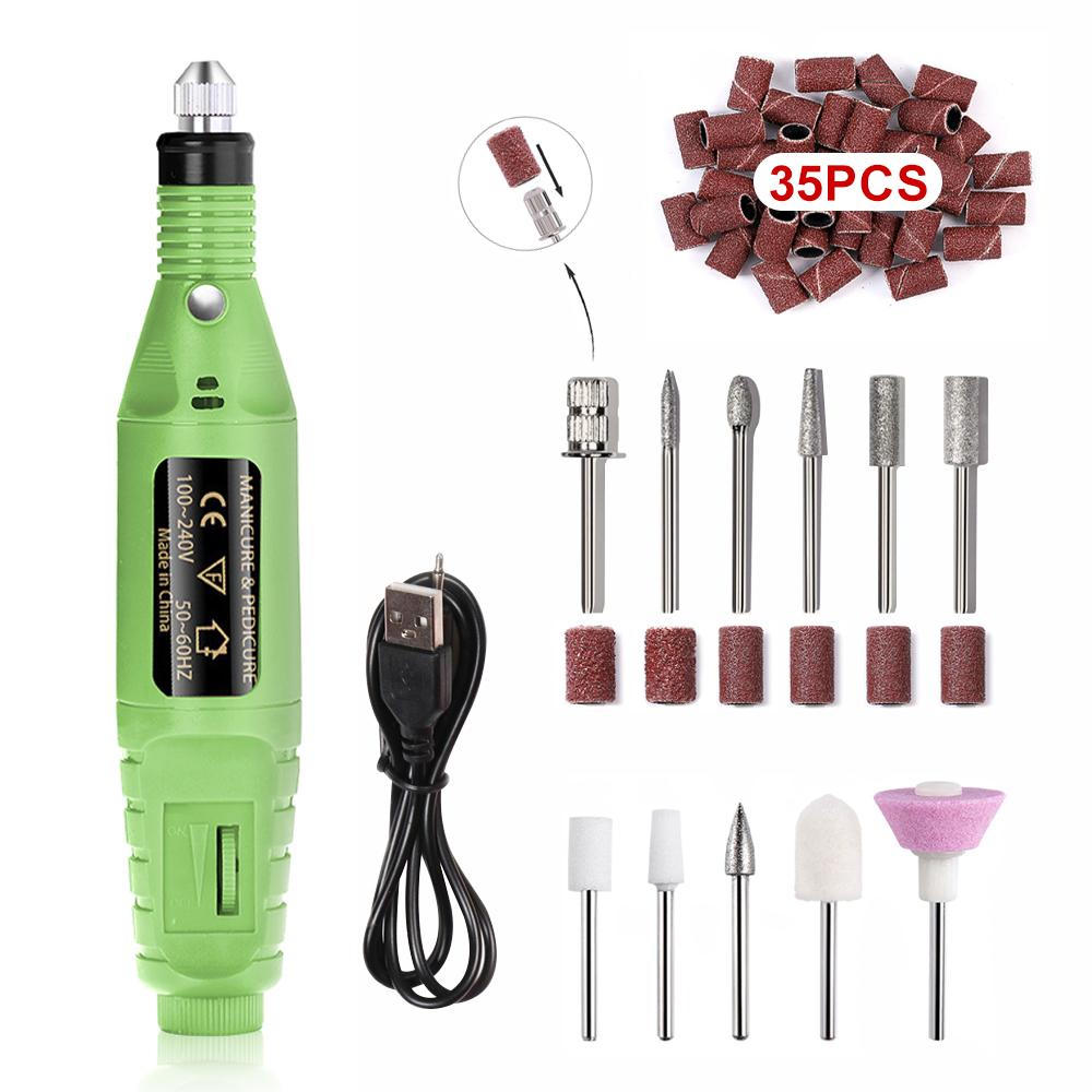 Nail Grinding Machine Set Strong Electric Nail Drill Machine Grinding Equipment Milling Cutter For Manicure Pedicure Polishing