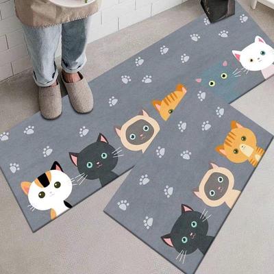 Tappetino da Cucina Animale Carino - Assorbente e Antiscivolo Tappeto Lungo per Ingresso di Casa