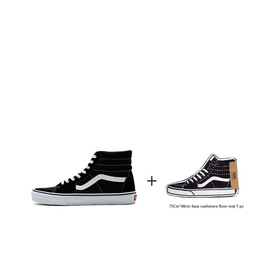 Vans Sk8 Tela Scamosciato Classico Resistente Leggero High-Top Scarpe da Skateboard Sneakers Unisex Nere VN000D5IB8C(S-BOX)