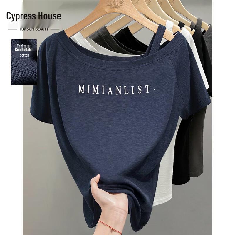Sibaishi Letter Print Slim Fit T-shirt S