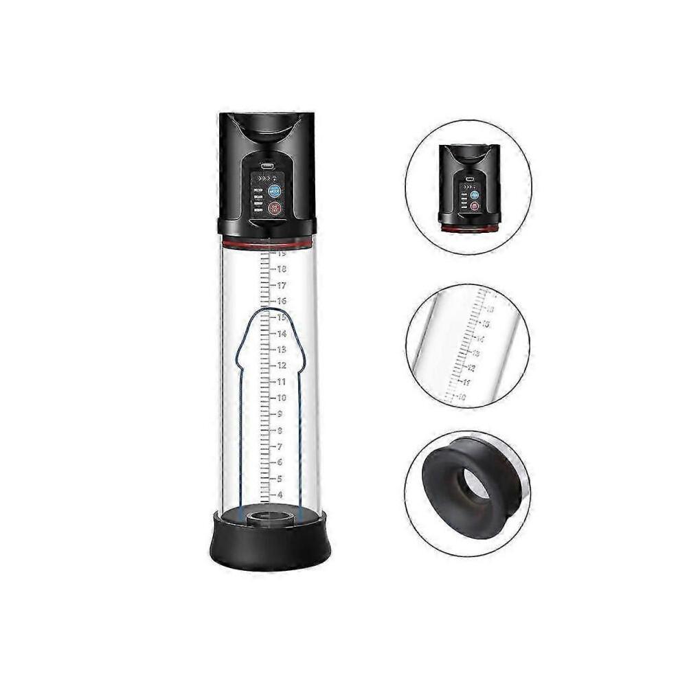 Electric Massager Vacuum Pump with 4 Suction Intensities, Rechargeable Automatic High-vacuum Enlar