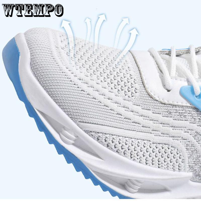 WTEMPO Herren Sommer Luftpolster Turnschuhe Outdoor Mesh Atmungsaktive Sportschuhe Dickbesohlte Rutschfeste Basketballschuhe Lässige Laufschuhe