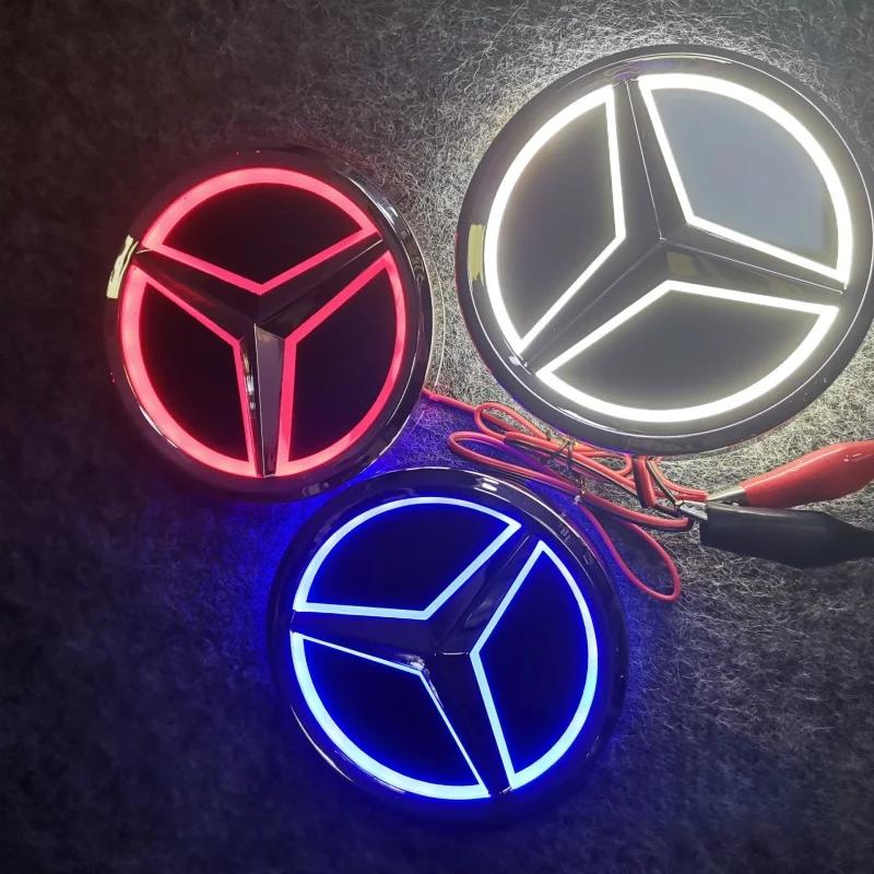 9,5cm Auto Heckklappen Emblem ABS LED Abzeichen Licht Zubehör für Mercedes Benz S350 S300L S A B C E Klasse GLA GLK ML GL GLC GLE LF4