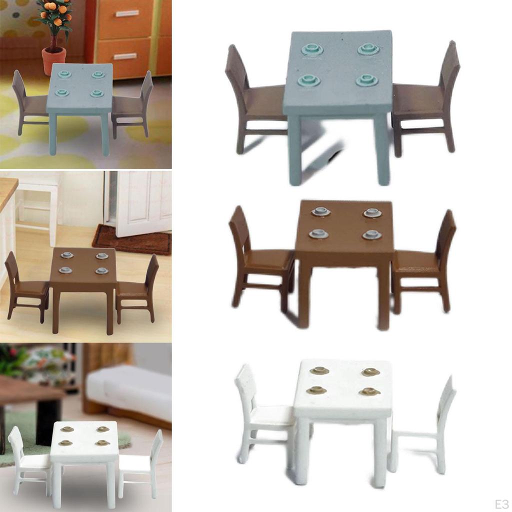 3 Pieces 1/87 Dollhouse Furniture Set with Food Tray for Miniature Layouts