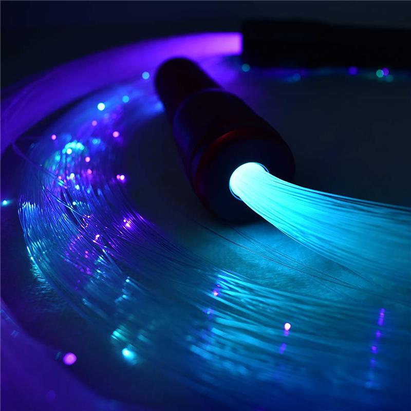 Color-Changing Fiber Optic Dance Whip Colorful Glowing LED Flash Whip Hand Rope for Dance Festival Party Carnival Wedding Decor