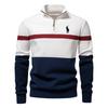 Polo Ralph Lauren Embroidered New Large Stand Up Collar Women's Sweater Half Zipper Color Blocked Knitted Sweater