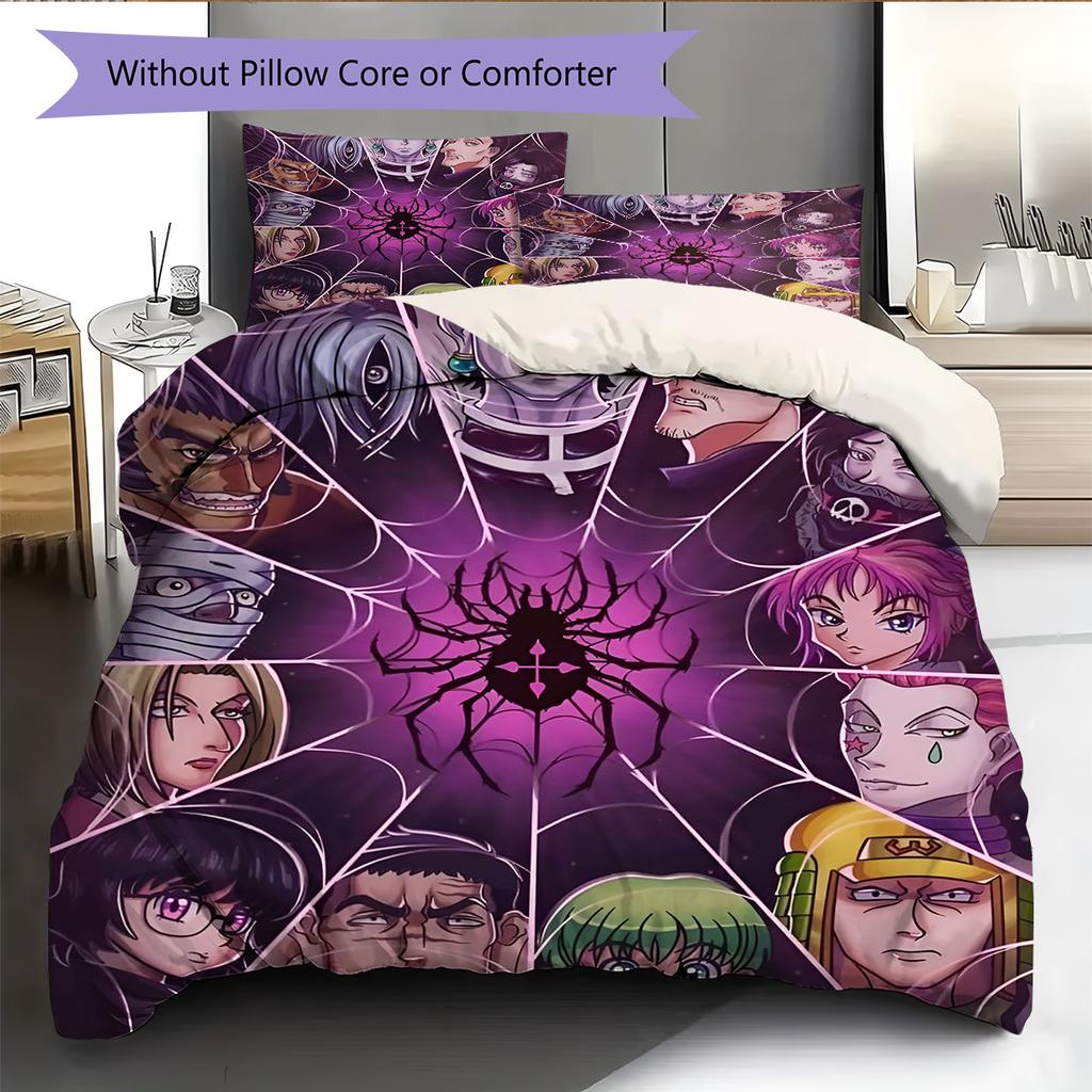 Set Copripiumino Trapuntato con Motivo Anime Federe Decorazione Casa Regalo di Compleanno (1 * copripiumino + 2 * federa, senza nucleo)