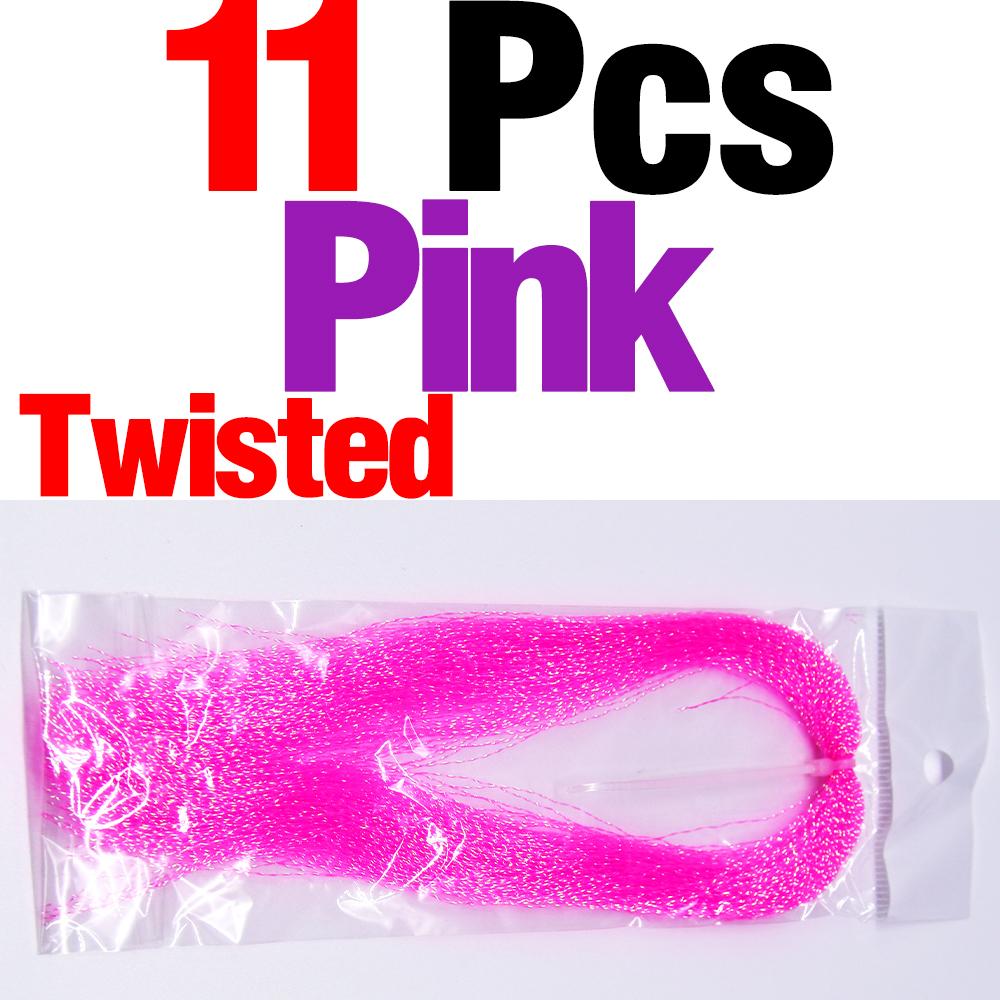MNFT 11 Packs Crystal Flies decorating Tinsel Fly Tying/Jig Hook Lure Making Materials Holographic Flashabou DIY Bait Wing Tail