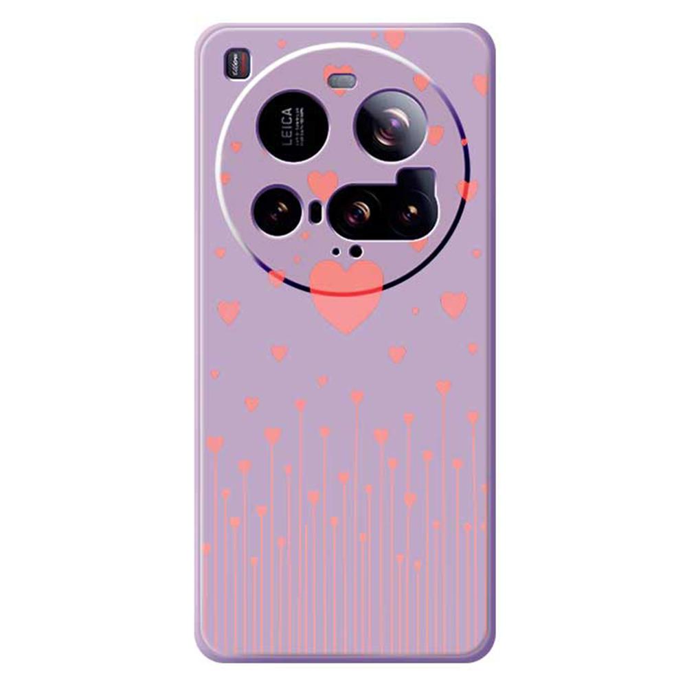 For Xiaomi 15 Ultra Case Pink Love Pattern Printing Straight Edge TPU Phone Back Cover