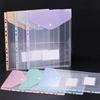 Transparent Loose-Leaf File Bag High-Capacity File Organizer Binder Pockets Button Close Business Document Pouch Stationery