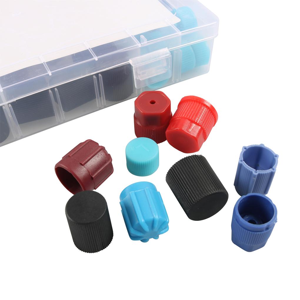 50Pcs Car AC Valve Core Cap Kit Air Conditioning System Seal Kit