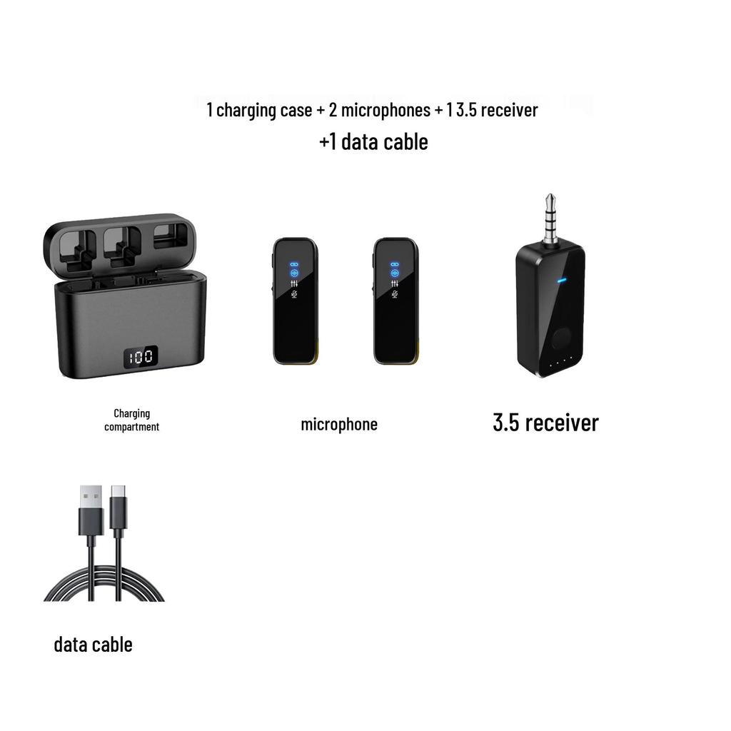 M3 Wireless Collar Clip Microphone with Charging Case, Dual Storage, Noise Reduction, for Mobile Live Broadcasts.