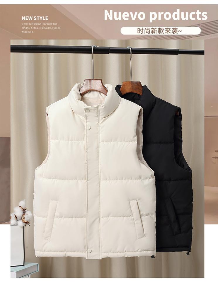 Spring and Autumn new large size fat mm vest women's stand-up collar cotton clothes thickened vest vest warm vest jacket tide