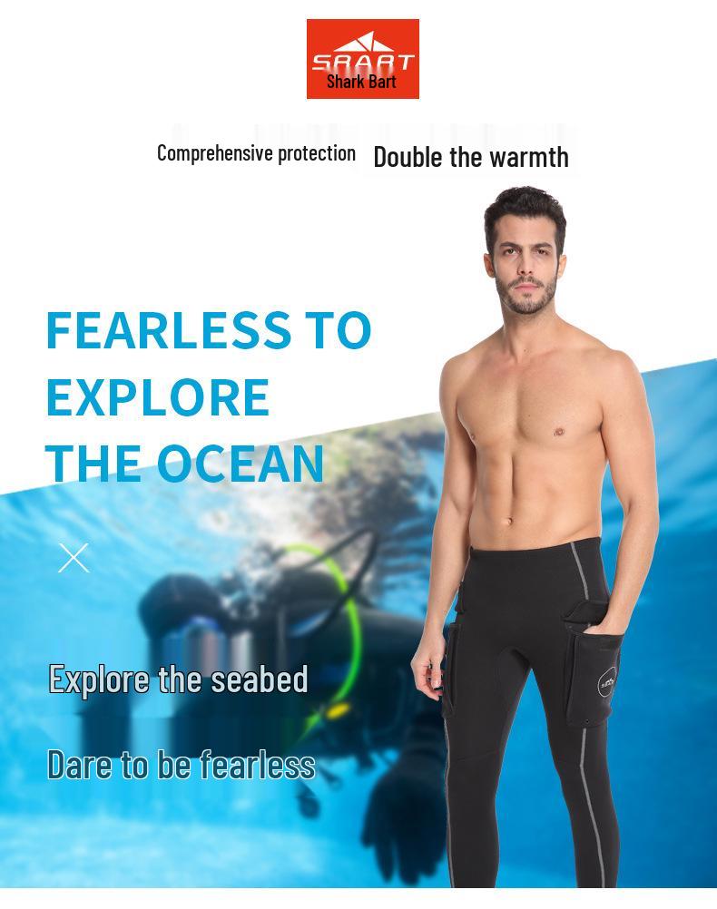 Sharkbat Men's 3MM Cold-Proof Diving Pants - Sun Protection, Warmth, and Snorkeling Comfort