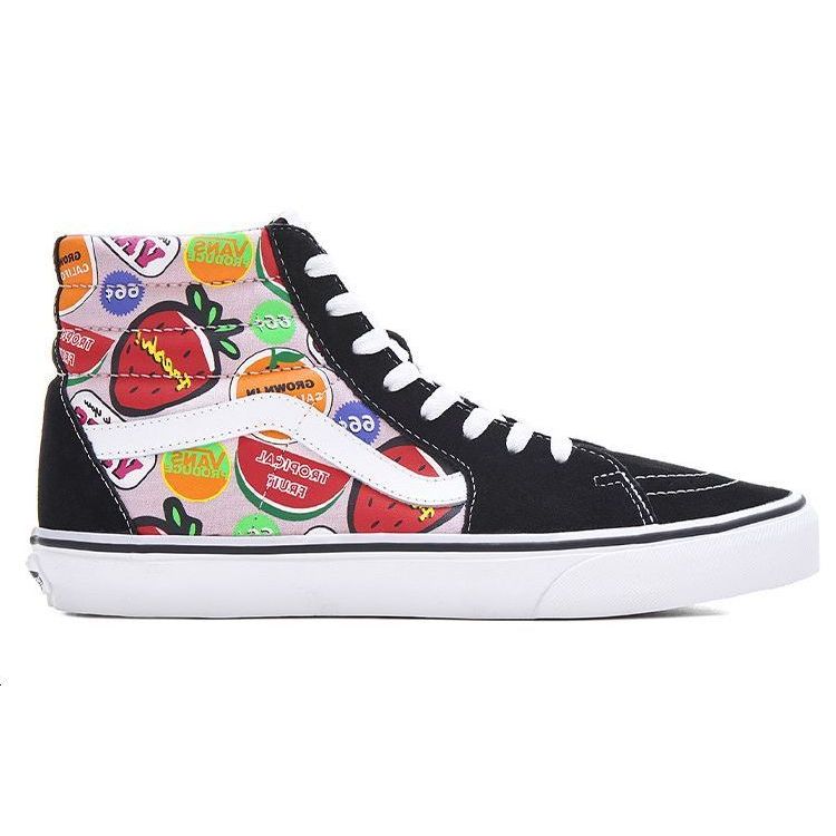 Vans SK8 Mini Supermarket Series Canvas Two-Layer Cowhide Strawberry Tag Trendy Versatile Casual Durable Lightweight High-Top Skate Shoes VN0A32QG4UC
