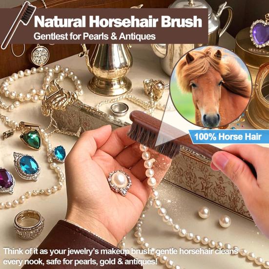 Jewelry Cleaning Kit Easy Grip Design Gentle Cleaning Brushes Polishing