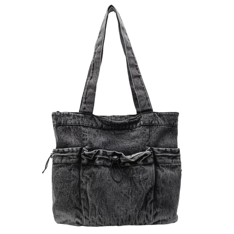Denim Tasche Damen Pendler Große Kapazität Achseltasche Tragetasche Schultertasche