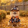 Ghost Themed Pet Outfit 1 Set Halloween Costume Adjustable Wizard Hat And Cape Cute Pumpkin Costume Prints Fun for Small Dogs Cats Festive Apparel