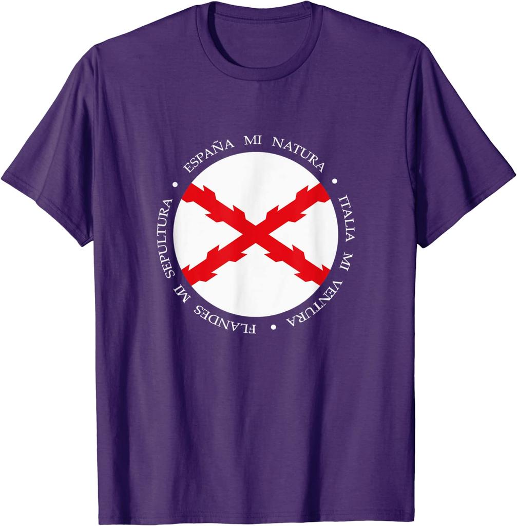 Bandera De Los Tercios De España Con Su Lema Para Flandes Men T-Shirt Short Sleeve Casual 100% Cotton O-Neck Shirt