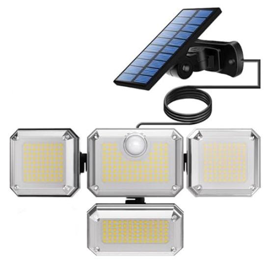 Outdoor Motion Sensor with Remote Control 2025 Solar LED Garden Light with Motion for Front Back or Back Door Solar-Powered Light, Waterproof,