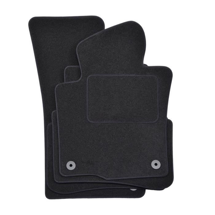 Tapis de sol - VW - Passat B6-B7 - Velours noir - Ajustement précis - Antidérapant 2007-2016