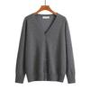 Plus Size V-Neck Cardigan Sweater for Women - Solid Color Knitted Top, Fits Up to 180 Pounds